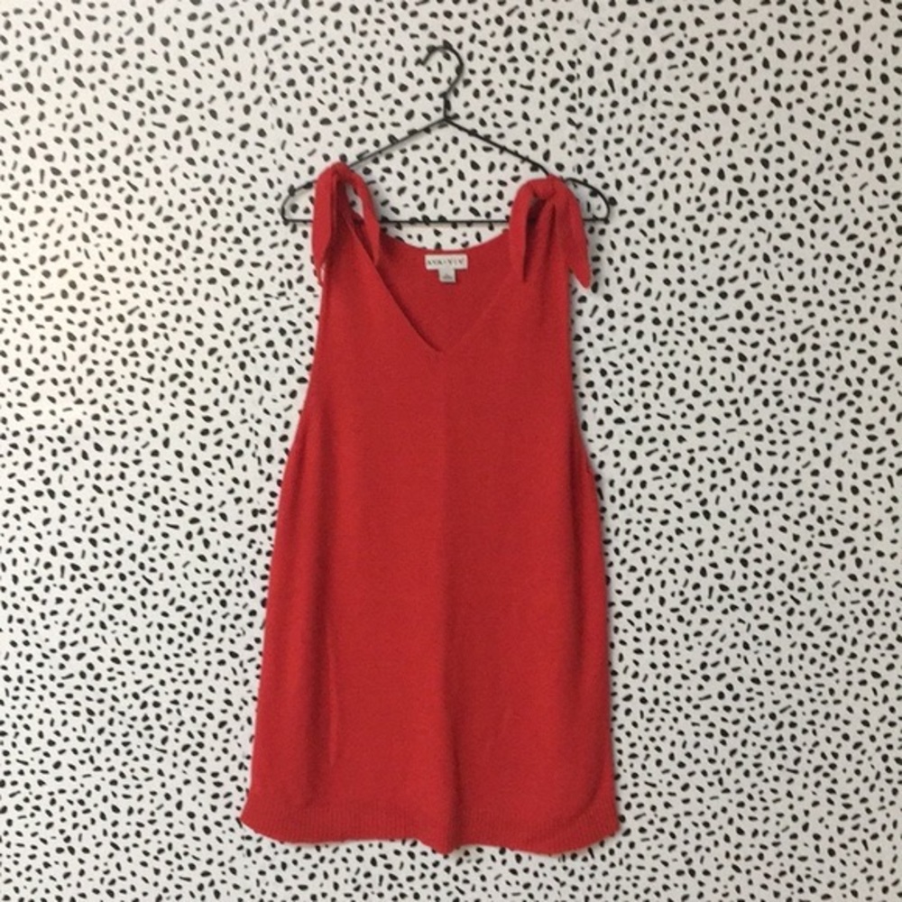 Ava & Viv Plus Red Crochet Toe Shoulder Tank Top